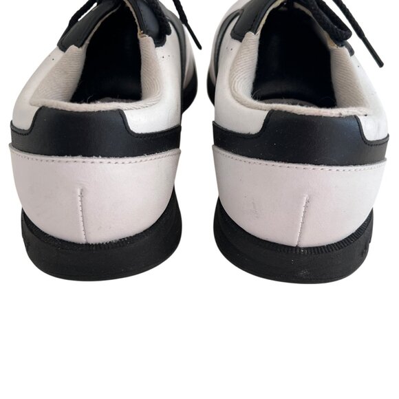 Vintage FootJoy eComfort Golf Shoes Women's 7W Softspikes Black White Leather - Picture 5 of 12